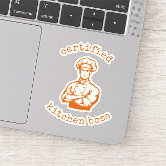 Adesivo Um estilo de chef de quadrinhos de uma cor laranja