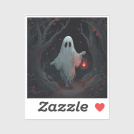 Adesivo Um fantasma branco segurando uma lanterna vermelha