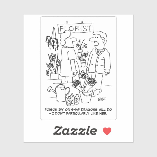 Adesivo Um homem numa Cartoon Floristas. (Folha)