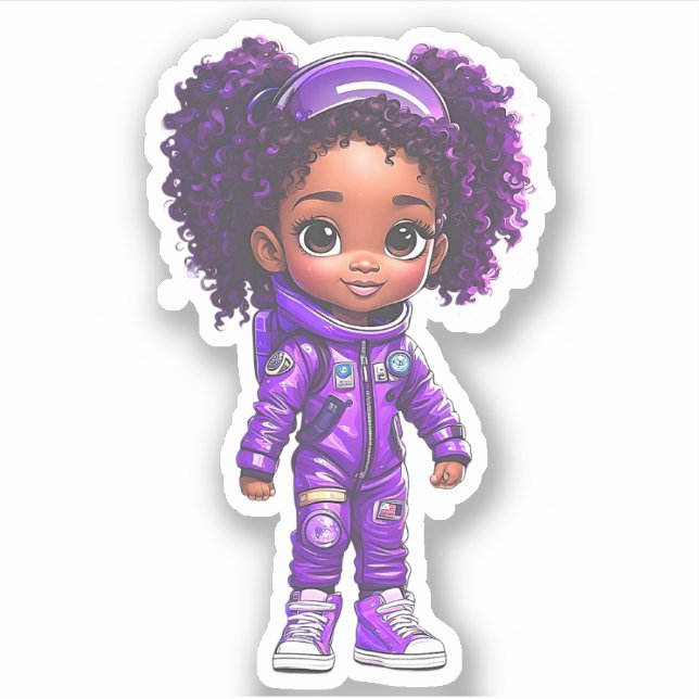 Adesivo Um Membro da Equipe de Astronautas - Roxo (Frente)