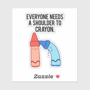 Adesivo Um Ombro Para O Artista Crayon Art Pun Vinil Stick