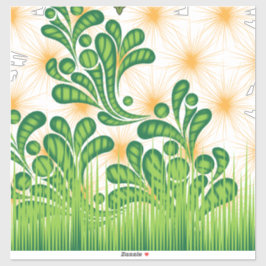 Adesivo Um padrão artístico verde e dourado representando 