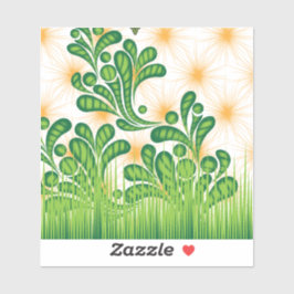 Adesivo Um padrão artístico verde e dourado representando 