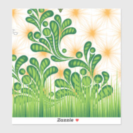 Adesivo Um padrão artístico verde e dourado representando 