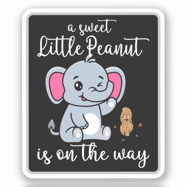 Adesivo Um Pequeno Amendoim Doce No Caminho De Um Novo Beb (Frente)