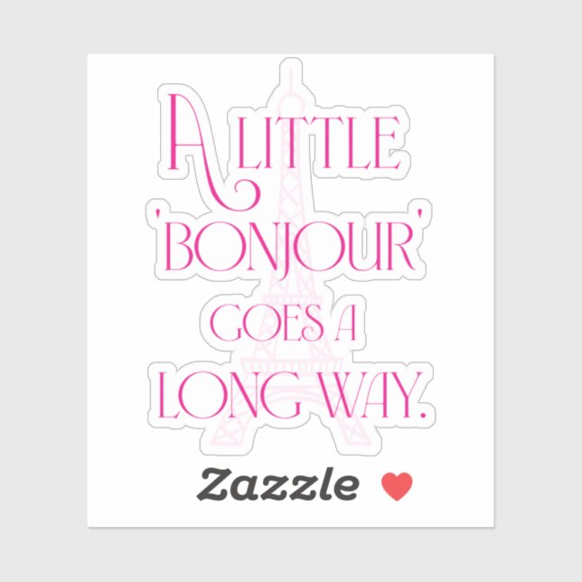 Adesivo Um pequeno bonjour vai longe (Folha)
