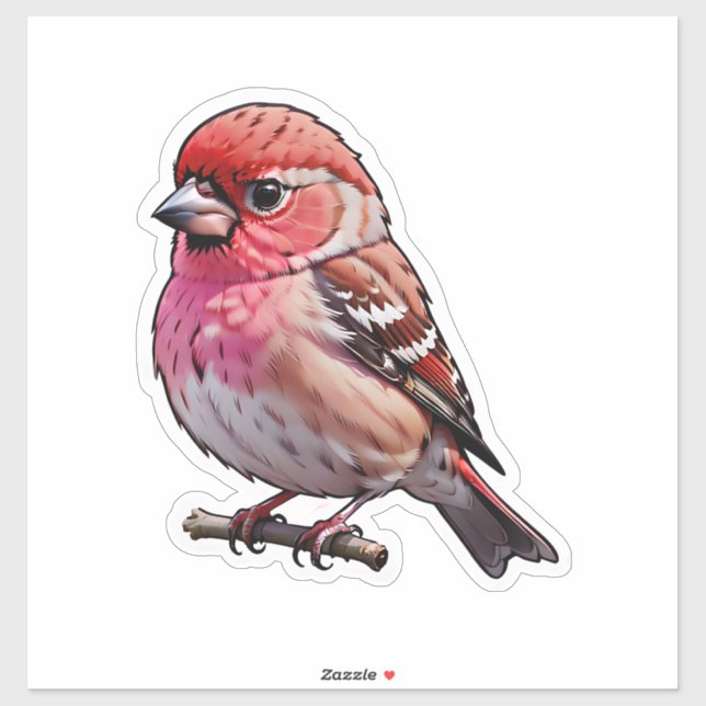 Adesivo Um pequeno pássaro vermelho (Folha)