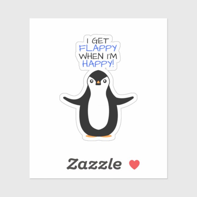 Adesivo Um pinguim feliz (Folha)