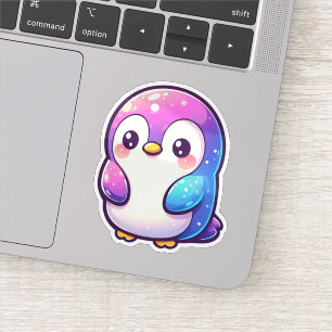 Adesivo Um pinguim pastel bonito com um gradiente vibrante