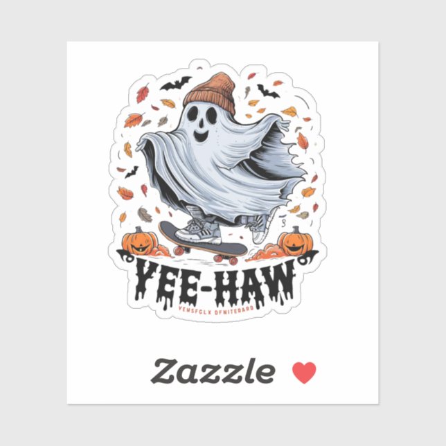 Adesivo Um skate fantasma através de uma ronda no outono l (Folha)