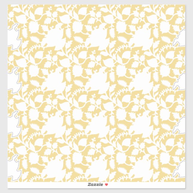 Adesivo Um tapete amarelo com um padrão repetitivo de moti (Folha)