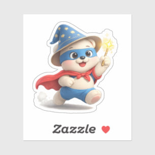 Adesivo Um urso vestindo um traje de mágico.