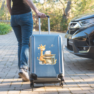 Adesivo Uma Bela Girafa Joga Violão