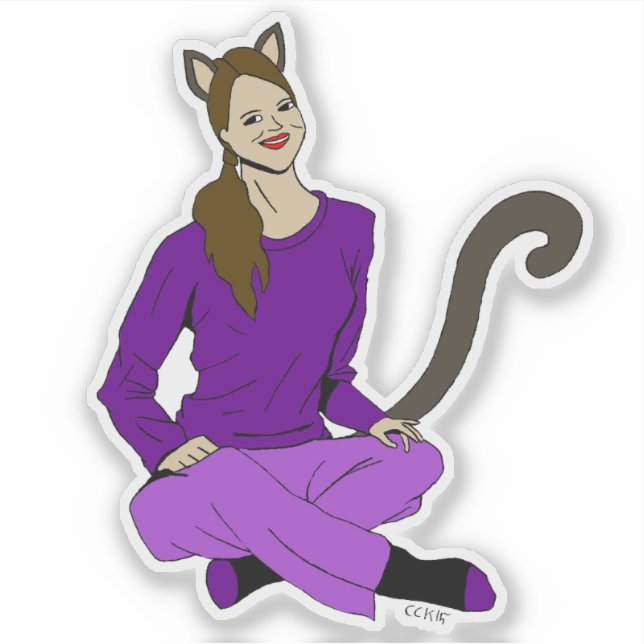 Adesivo uma catgirl (Frente)