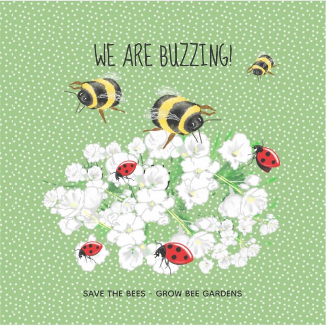 Adesivo Uma espécie de salvar as abelhas personalizadas (Frente)