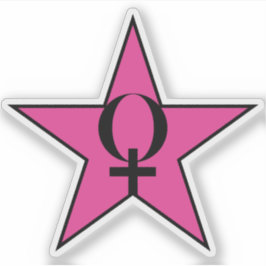 Adesivo Uma Estrela Rosa Do Feminismo v3