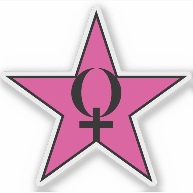 Adesivo Uma Estrela Rosa Do Feminismo v3 (Frente)
