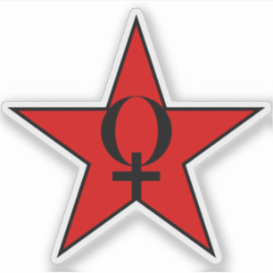 Adesivo Uma Estrela Vermelha De Anarqua-Feminismo v3
