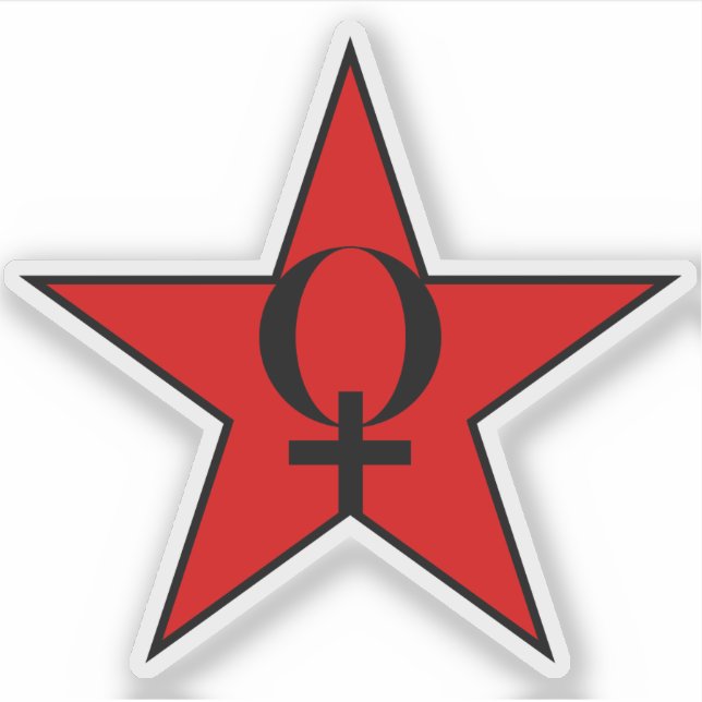 Adesivo Uma Estrela Vermelha De Anarqua-Feminismo v3 (Frente)