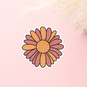 Adesivo uma flor doce de margarida pastel