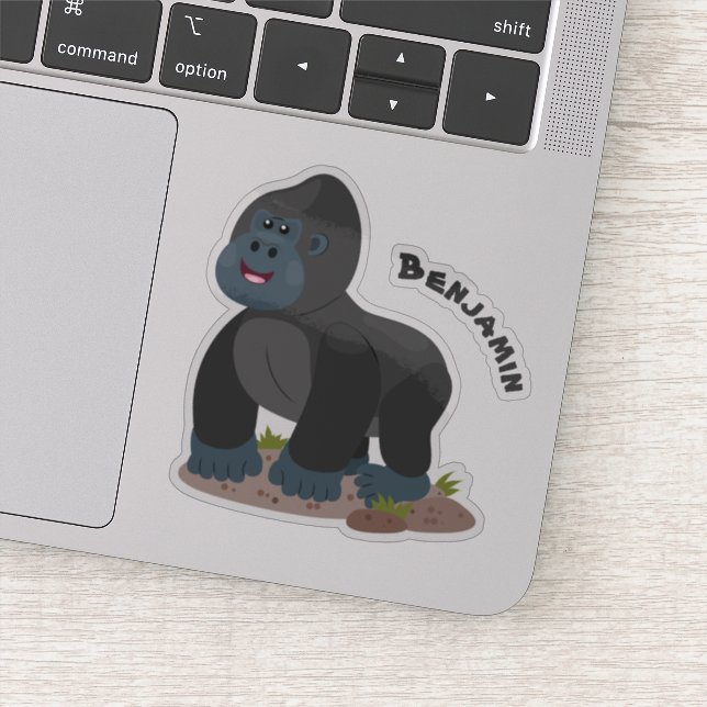 Adesivo Uma ilustração de desenho animado de gorila, um gr (Detalhe)