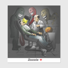 Adesivo Uma noite de Dia das Bruxas no dentista Sticker