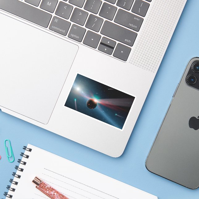 Adesivo Uma Tempestade De Cometas No Sistema Eta Corvi. (Notebook com iPhone)