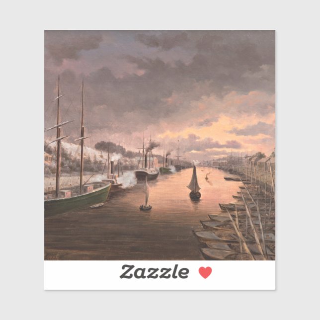 Adesivo Uma visão do rio Aura em Turku (Folha)