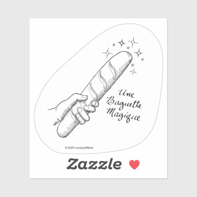 Adesivo "Une Baguette Magique" Punny Sticker (Folha)