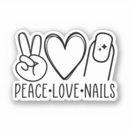 Adesivo Unhas Peace Love, Nail Tech, Presente Técnico Nail