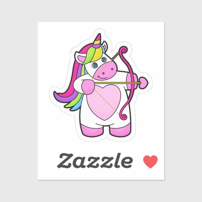 Adesivo Unicorn como Arqueiro com Arco e Seta (Folha)