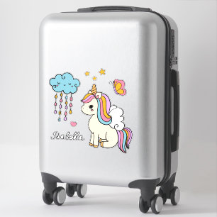 Adesivo Unicorn Cute Whimsical Girly Personalised Name