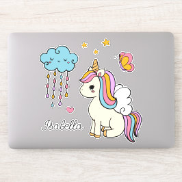 Adesivo Unicorn Cute Whimsical Girly Personalised Name