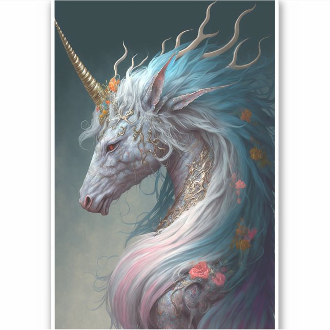 Adesivo Unicorn Dragon Fantasy Art (Frente)