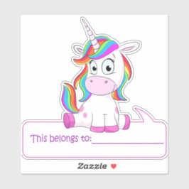 Adesivo Unicorn Este Pertence A - De Volta à Escola
