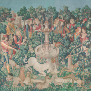 Adesivo Unicorn Hunt Medieval Art - Unicorn Foi Encontrado