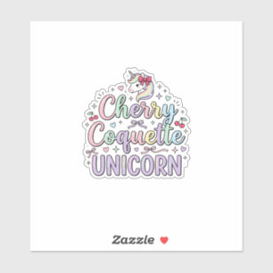 Adesivo Unicórnio Cereja Coquete Unicórnio Original Zazzle