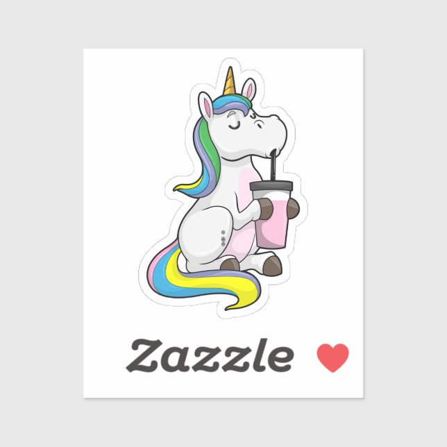 Adesivo Unicórnio com Chá de Bolha (Folha)