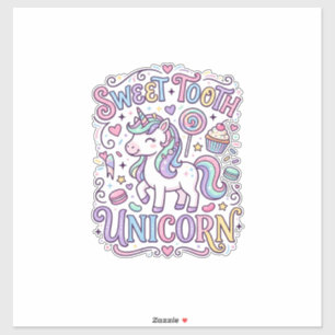 Adesivo Unicórnio Doce Dente Unicórnio Original Merch Desi