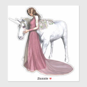 Adesivo Unicórnio e Princesa