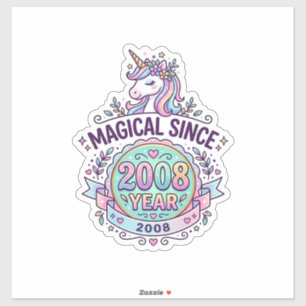 Adesivo Unicórnio Mágico Desde Ano Design Gráfico Zazzle D