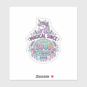 Adesivo Unicórnio Mágico Desde Ano Gráfico Design Zazzle D