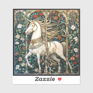 Adesivo Unicórnio Medieval - Vinheta-Vaca-Vidro