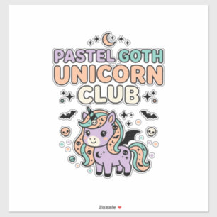 Adesivo Unicórnio Pastel Goth Unicórnio Clube Gráfico Mode