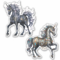 Unicórnios Pretos Mágicos Escuros