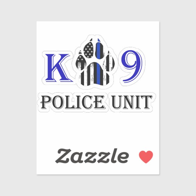 Adesivo Unidade de Polícia do K9 (Folha)