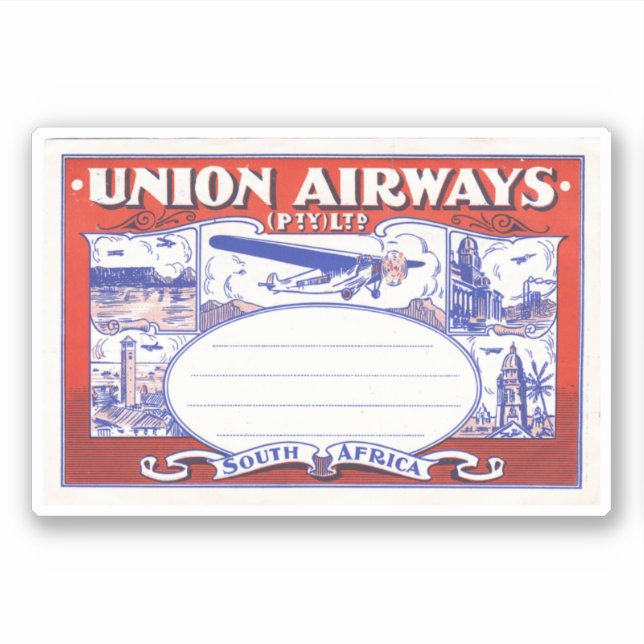 Adesivo Union Airways South Africa Sticker (Frente)