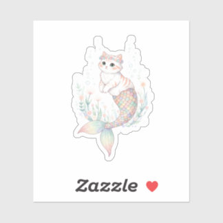 Adesivo Unique Easter Cat Mermaid Pastel Egg Scale Tail 