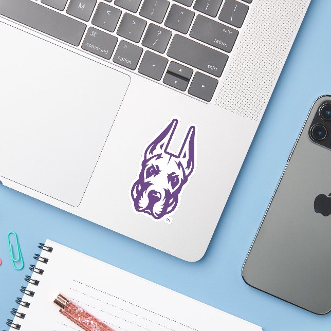 Adesivo Universidade de Albany Great Dane Mascot Head (Notebook com iPhone)