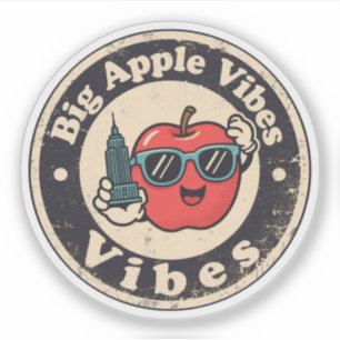 Adesivo Urban Charm_ New York Apple Vintage Style